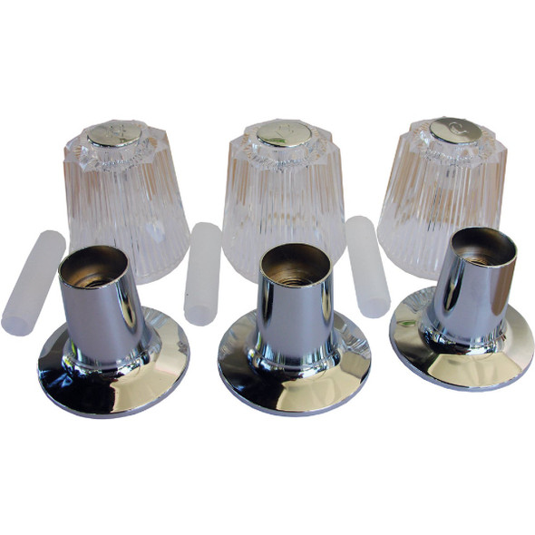 Lasco Price Pfister 3-Valve Round Clear Tub & Shower Handle Kit 01-9061