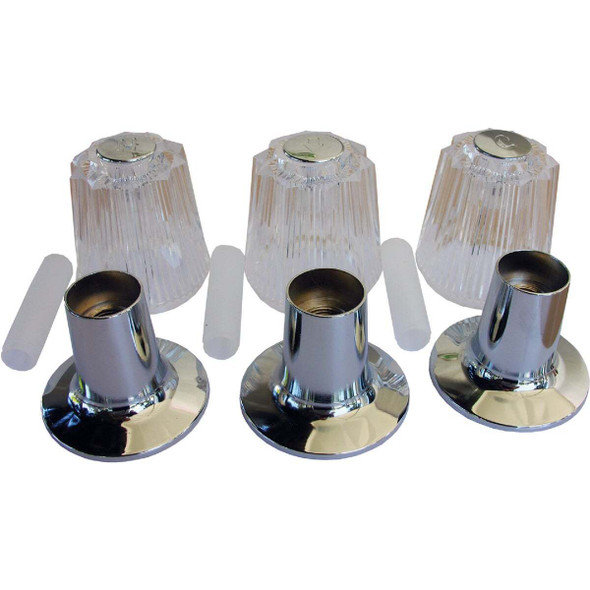 Lasco Price Pfister 3-Valve Round Clear Tub & Shower Handle Kit 01-9061