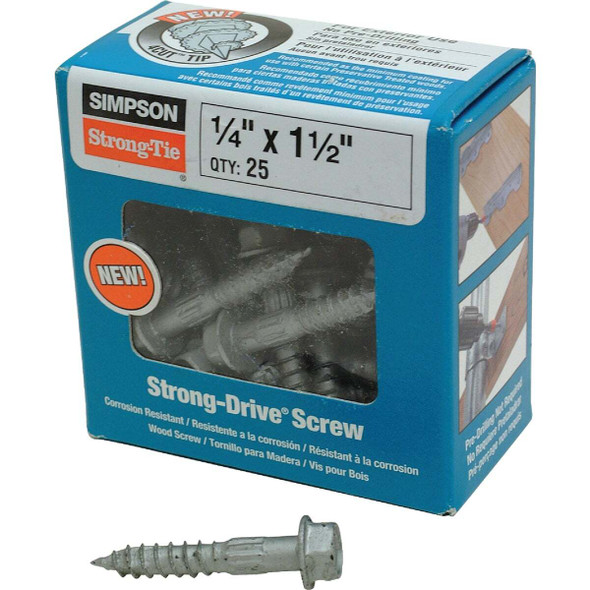 Strong-Drive 25 1/4x1-1/2 Wood Screw SDS25112-R25