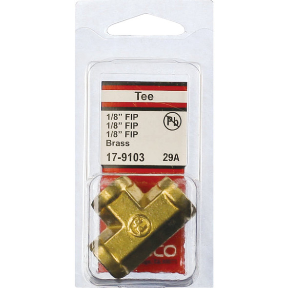 Lasco 1-8 In. FPT Yellow Brass Tee 17-9103 402787