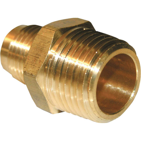 Lasco 3/8 In. M x 1/2 In. MPT Brass Flare Adapter 17-4833