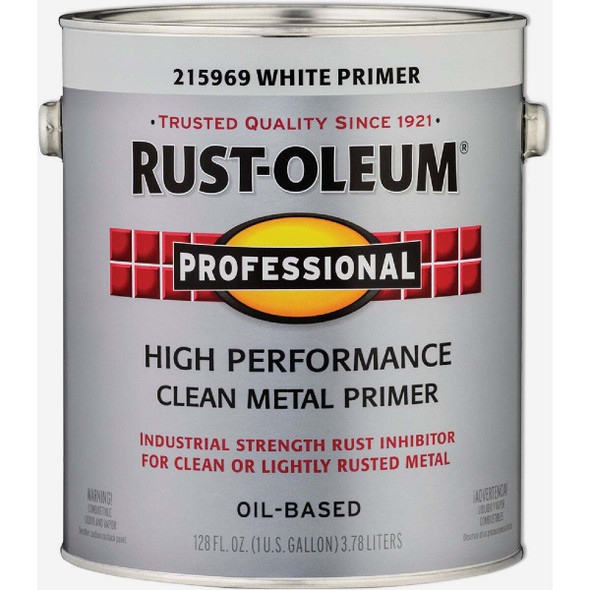 Rust-Oleum Professional Oil-Based Flat VOC Formula Metal Primer, White, 1 Gal.