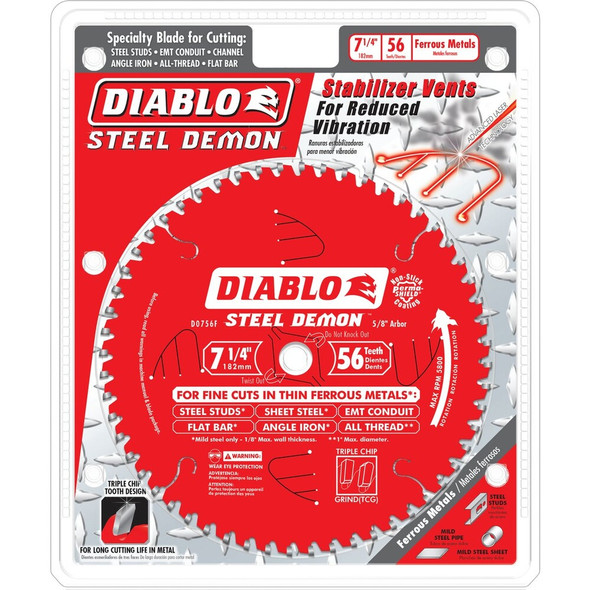 Diablo Steel Demon 7-1-4 In. 56-Tooth Thin Metal Circular Saw Blade D0756F 350783