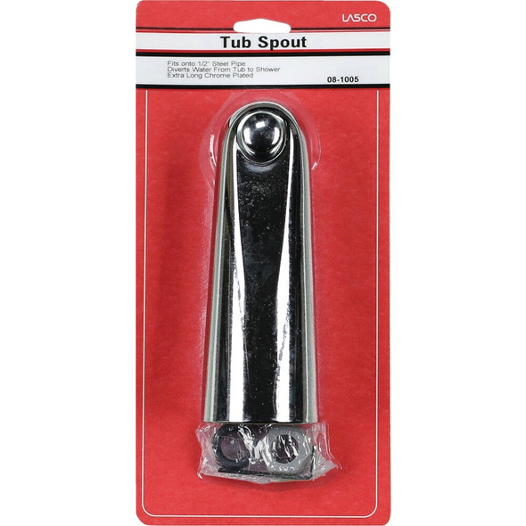 Lasco 7 In. Long Chrome Bathtub Spout with Diverter 08-1005 404072