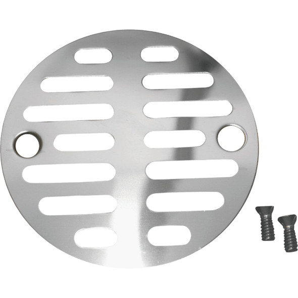 Lasco 3-1/2 In. Chrome Plated Grill Shower Drain Strainer 03-1247