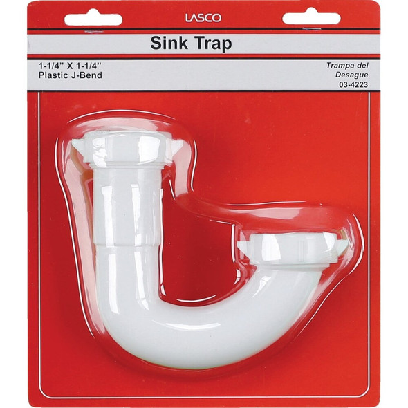 Lasco 1-1-4 In. White Plastic J-Bend 03-4223 403807
