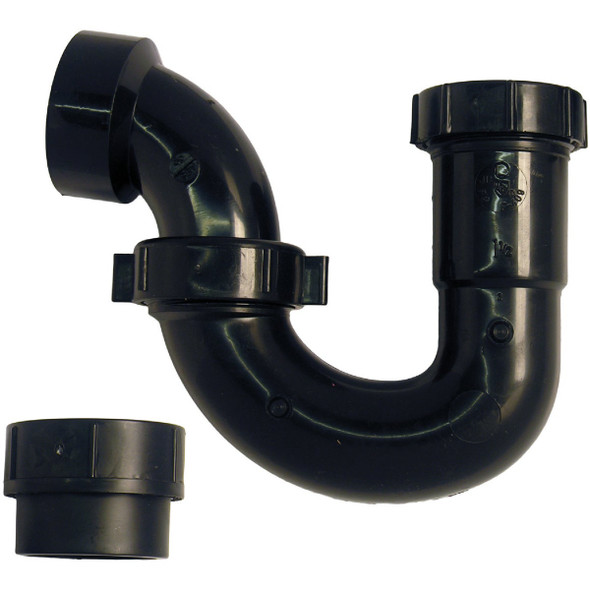 Lasco 1-1/2 In. or 1-1/4 In. x DWV Hub x FPT Black Plastic P-Trap 03-4233