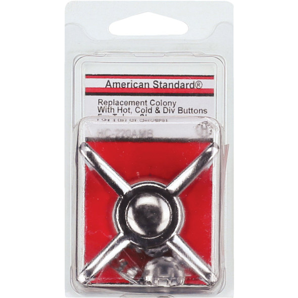 Lasco American Standard Colony, Diverter Hot & Cold Buttons Chrome Tub & Shower Handle Kit