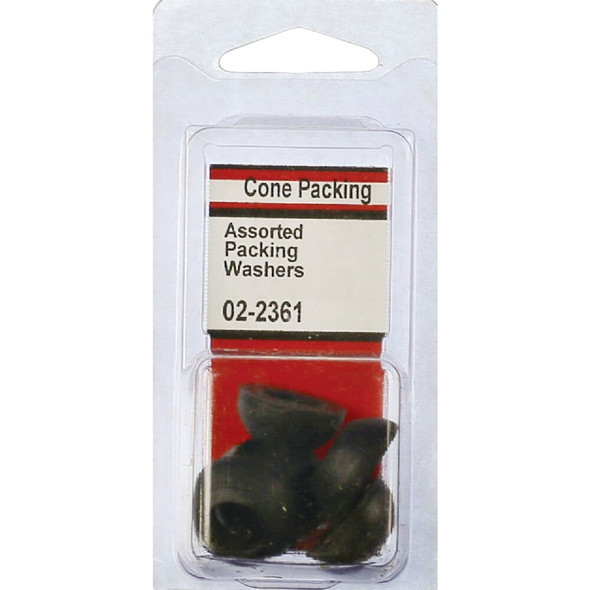 Lasco Assorted Black Cone Packing Faucet Washer (6 Ct.) 02-2361 402384