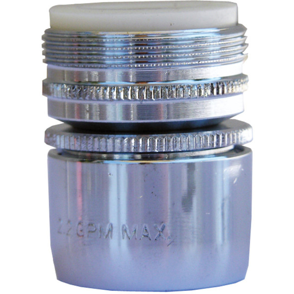 Lasco 2.2 GPM Dual Thread Swivel Spray Aerator, Chrome-Plated 09-1227