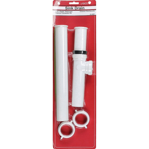 Lasco 1-1-2 In. OD x 12 In. Flanged Tailpiece White Plastic End Outlet Waste 03-4207 403777