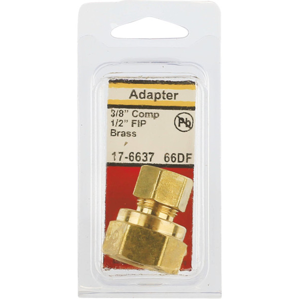 Lasco 3/8 In. C x 1/2 In. FPT Brass Compression Adapter Lasco 3/8 In. C x 1/2 In. FPT Brass Compression Adapter