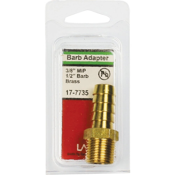 Lasco 3-8 In. MPT x 1-2 In. Brass Hose Barb Adapter 17-7735 402485