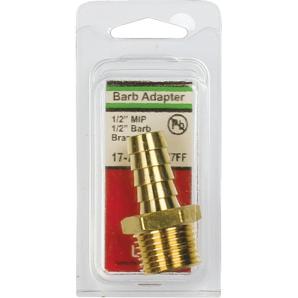 Lasco 1-2 In. MPT x 1-2 In. Brass Hose Barb Adapter 17-7751 402511