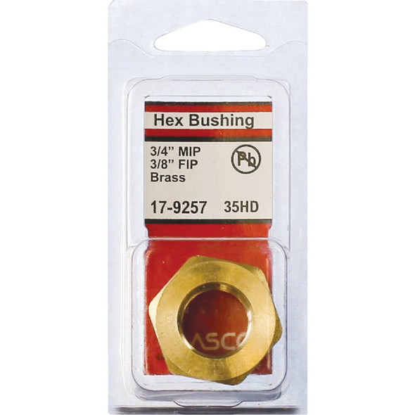 Lasco 3-4 In. MPT x 3-8 In. FPT Brass Hex Bushing 17-9257 402977