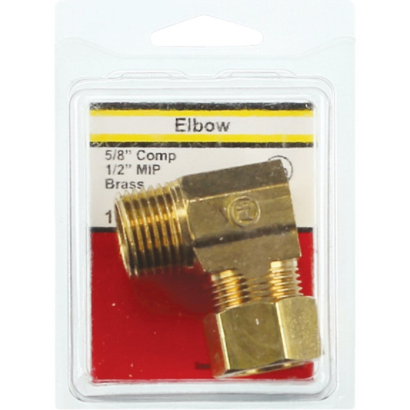 Lasco 5-8 In. C x 1-2 In. MPT 90 Deg. Compression Brass Elbow (1-4 Bend) 17-6955 402971