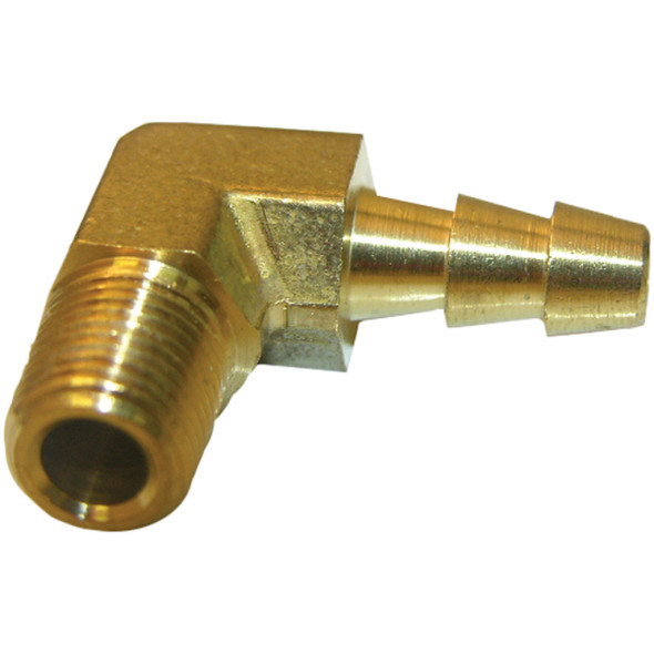 Lasco 1/4 In. MPT x 1/4 In. Hose Barbed 90 Deg. Brass Elbow (1/4 Bend) 17-7905