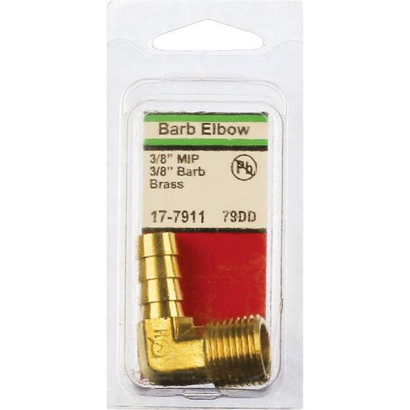 Lasco 3-8 In. MPT x 3-8 In. Hose Barbed 90 Deg. Brass Elbow (1-4 Bend) 17-7911 402565