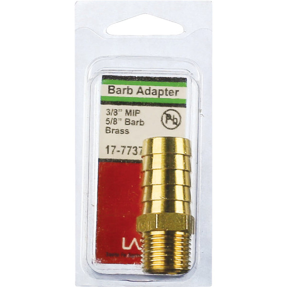 Lasco 3-8 In. MPT x 5-8 In. Brass Hose Barb Adapter 17-7737 402491