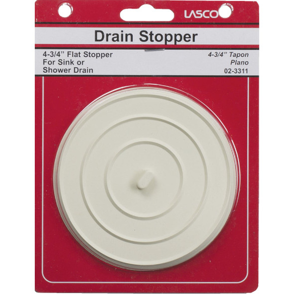 Lasco Flat Suction 4-3-4 In. White Sink Rubber Drain Stopper 02-3311 401714