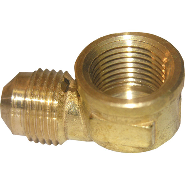 Lasco 3/8 In. MFL x 3/8 In. FPT 90 Deg. Flare Brass Elbow (1/4 Bend) 17-5031