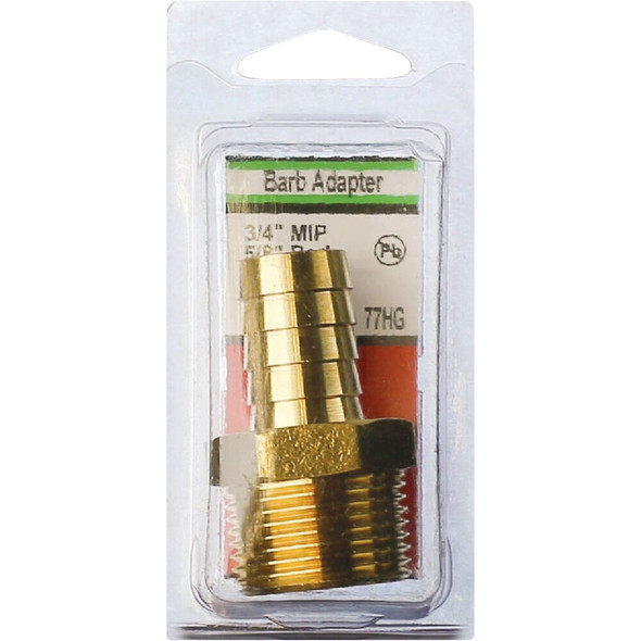 Lasco 3-4 In. MPT x 5-8 In. Brass Hose Barb Adapter 17-7767 402538