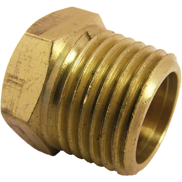 Lasco 1/2 In. MPT Brass Hex Head Plug 17-9169