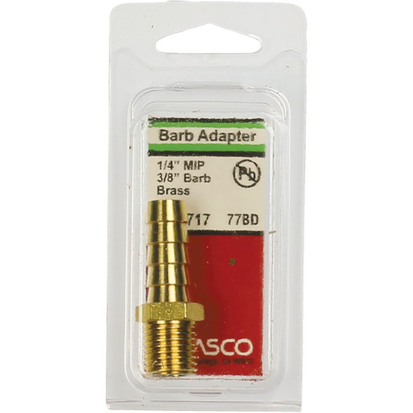 Lasco 1-4 In. MPT X 3-8 In. Brass Hose Barb Adapter 17-7717 403089