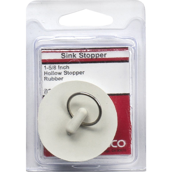Lasco Hollow 1-5-8 In. White Sink Rubber Drain Stopper 02-3211 401589