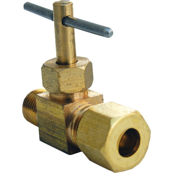 Lasco 1/4 In. C x 1/8 In. MIP Brass Straight Needle Valve 17-1309