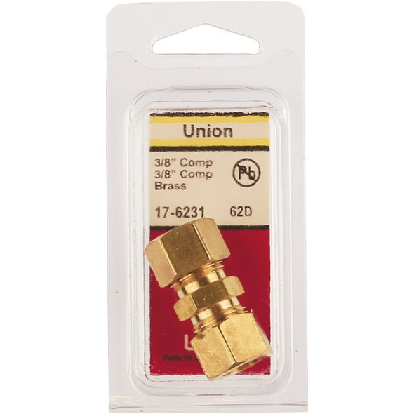 Lasco 3-8 In. x 3-8 In. Brass Compression Union 17-6231 402742