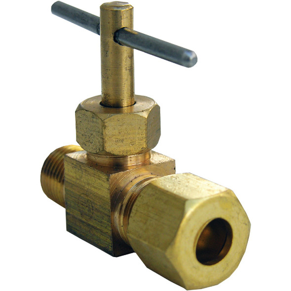Lasco 1/4 In. C x 1/4 In. MIP Brass Straight Needle Valve 17-1311 Lasco 1/4 In. C x 1/4 In. MIP Brass Straight Needle Valve 17-1311