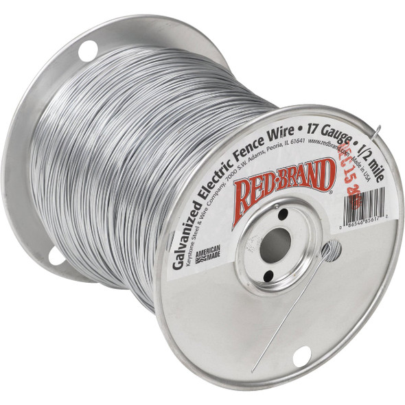 Keystone Red Brand 1/2-Mile x 17 Ga. Steel Electric Fence Wire 85617