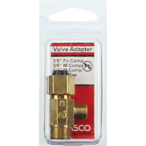 Lasco 3-8 In. FC Inlet x 3-8 In.C Outlet x 1-4 In.C Outlet Brass Extender Tee 06-9101 402569