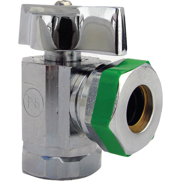 Lasco 1/2 In. IP Inlet x 1/2 In. IP Outlet 1/4 Turn Angle Valve 06-9221