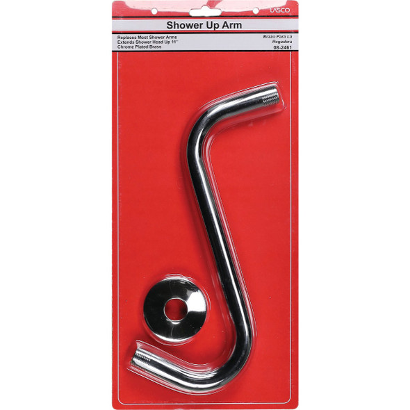 Lasco 10 In. Chrome S-Type Shower Arm and Flange Lasco 10 In. Chrome S-Type Shower Arm and Flange