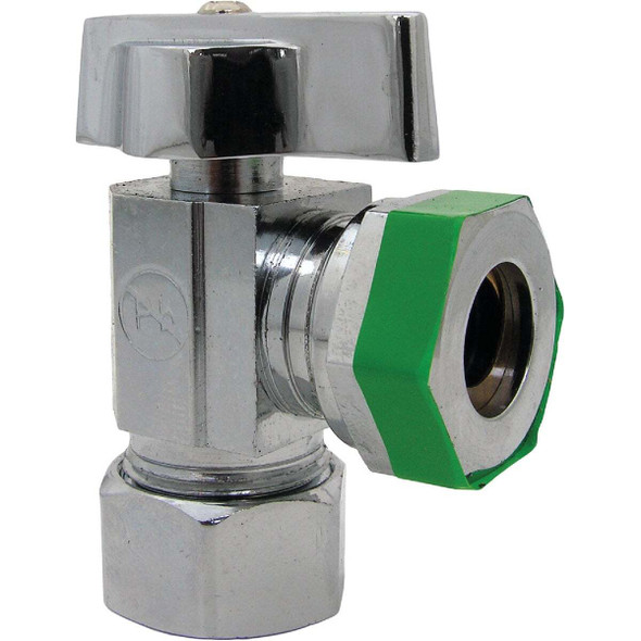 Lasco 5/8 In. Copper C Inlet x 1/2 IP Outlet 1/4 Turn Angle Valve 06-9231