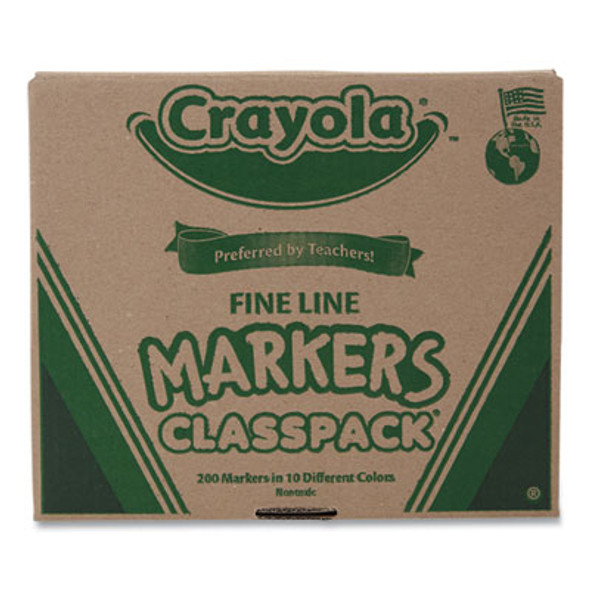 Crayola® MARKER,FINELN,200/BX,AST 588210