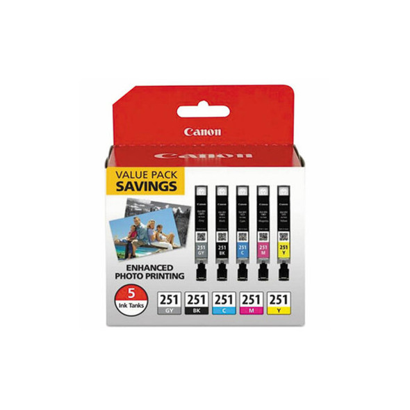 Canon® 6513b011 (cli-251) Ink, Black/cyan/gray/magenta/yellow 6513B011 Canon® 6513b011 (cli-251) Ink, Black/cyan/gray/magenta/yellow 6513B011