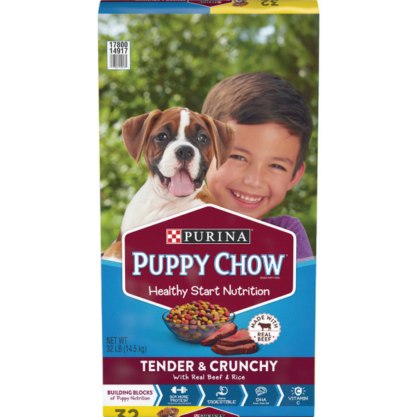Purina Puppy Chow Tender & Crunchy 32 Lb. Beef Flavor Dry Puppy Food 178112 Purina Puppy Chow Tender & Crunchy 32 Lb. Beef Flavor Dry Puppy Food 178112