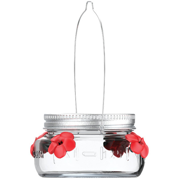 Nature's Way 6 Oz. Glass Mason Jar Hummingbird Feeder MJF1