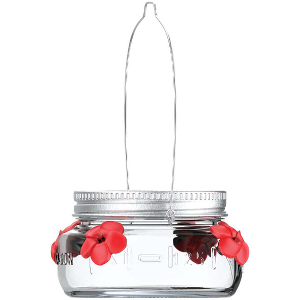 Nature's Way 6 Oz. Glass Mason Jar Hummingbird Feeder MJF1