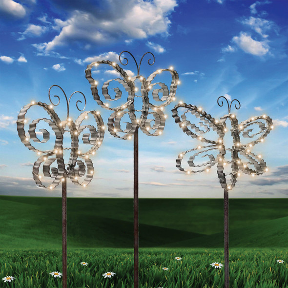 Alpine Metal 33 In. H. Insect Solar Stake Light