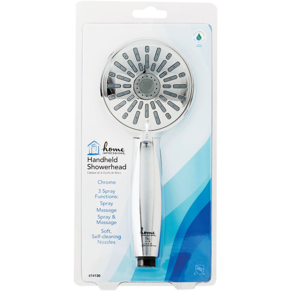 Home Impressions 3-Spray 1.8 GPM Handheld Shower Head, Chrome 424111CP 474130