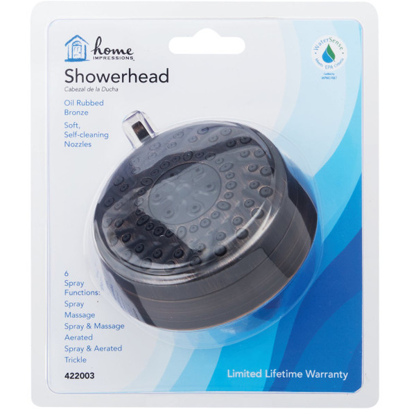 Home Impressions 6-Spray 1.8 GPM Fixed Shower Head, Oil-Rubbed Bronze Home Impressions 6-Spray 1.8 GPM Fixed Shower Head, Oil-Rubbed Bronze
