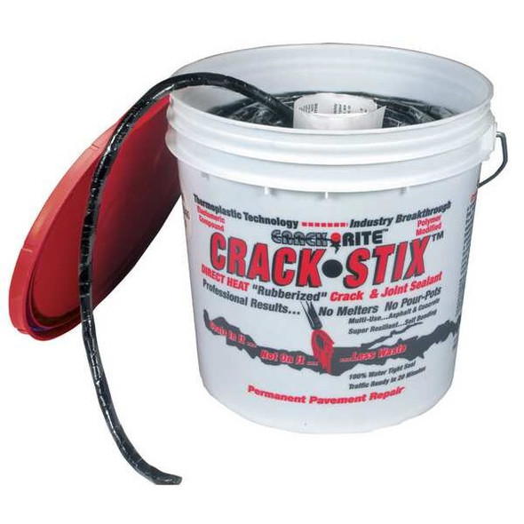 Crack Stix Crack Filler, 8 lb, Pail, Crack Rite, Asphalt, Black 2050