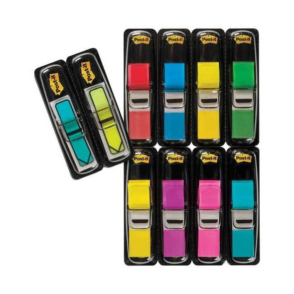 Sticky Flags, 1/2 x 1-3/4 in, Assorted Colors, 35 per Pad, Pack of 10