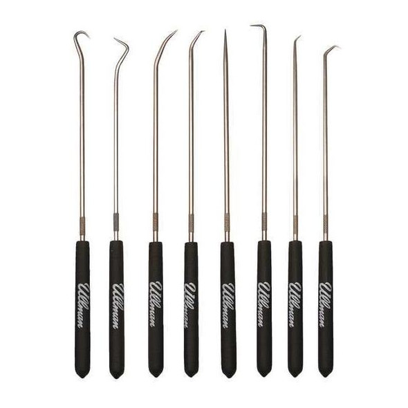 Ullman Devices Pick and Hook Set with Steel Shaft and Plastic Grips, 8 PK CHP8-L
