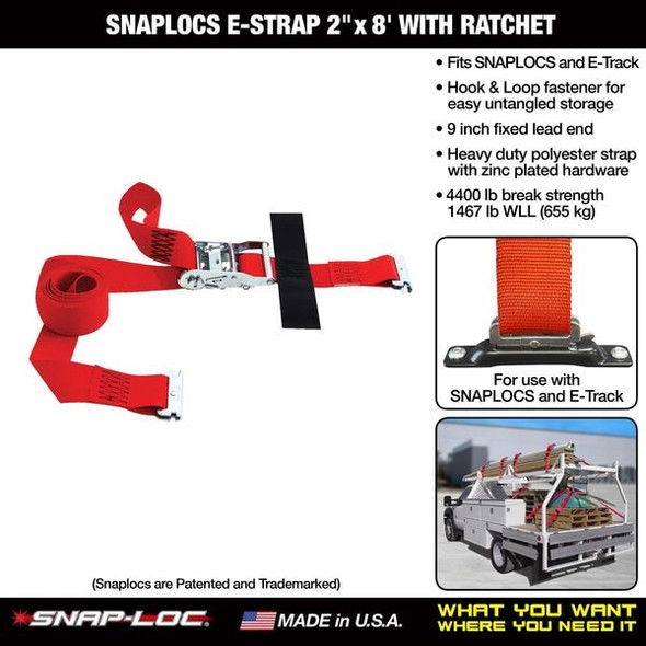 Snap-Loc Logistic Ratchet Strap,8 ft.,1467 lb. SLTE208RR