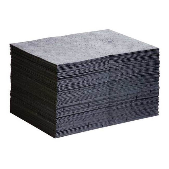 Pig Sorbent Pad, 22 gal, 15 in x 20 in, Universal, Gray, 200 PK MAT204